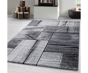 Carpetsale24 Alfombra Salon de Pelo Corto 140 x 200 cm Negro-5 - Alfombras de Habitacion diseño de Madera 3D Sala de Extrasuave - Moderna Alfombra Dormitorio, Alfombra Cocina, Tapete Sala