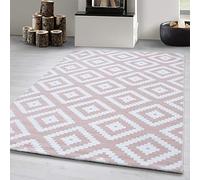 Carpetsale24 Alfombra Salon de Pelo Corto 160x230 cm Rosa-2 - Alfombras de Habitacion diseño geométrico Sala de Extrasuave - Moderna Alfombra Dormitorio, Alfombra Cocina, Tapete Sala