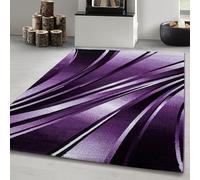 Carpetsale24 Alfombra Salon de Pelo Corto 240 x 340 cm Lila-1 - Alfombras de Habitacion diseño de Ondas abstractas Sala de Extrasuave - Moderna Alfombra Dormitorio, Alfombra Cocina, Tapete Sala