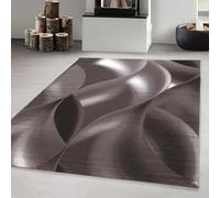 Carpetsale24 Alfombra Salon de Pelo Corto 240 x 340 cm Marrón-1 - Alfombras de Habitacion diseño de Ondas abstractas Sala de Extrasuave - Moderna Alfombra Dormitorio, Alfombra Cocina, Tapete Sala