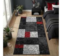 Carpetsale24 Alfombra Salon de Pelo Corto 80 x 150 cm Rojo-1 - Alfombras de Habitacion diseño a Cuadros Sala de Extrasuave - Moderna Alfombra Dormitorio, Alfombra Cocina, Tapete Sala
