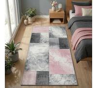 Carpetsale24 Alfombra Salon de Pelo Corto 80 x 150 cm Rosa-2 - Alfombras de Habitacion diseño a Cuadros Sala de Extrasuave - Moderna Alfombra Dormitorio, Alfombra Cocina, Tapete Sala