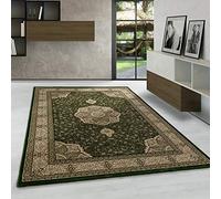 Carpetsale24 Alfombras de Pelo Corto, Color Verde, diseño Oriental, 105062, Alfombra Rectangular, Alfombra Sala de Estar-Dormitorio, 300 x 400 cm