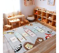 Carpettex Teppich Alfombra de Juego para niños con diseño del Juego de la oca para niños o niñas, Alfombra Antideslizante Lavable para habitación Infantil, Color:Gris, Tamano:120x170 cm