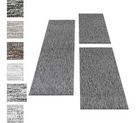 Carpettex Teppich Alfombras Juego de Pelo Corto Alfombra Dormitorio de 3 Partes, Color:Gris, Juego de Cama:2 Piezas 60x100 + 1 Pieza 80x250