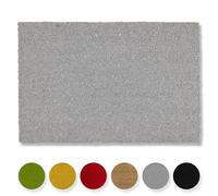 Carpido Alfombrilla antideslizante de coco 40x60 cm gris fibra natural sostenible exterior Felpudo 100% coco antibacteriano