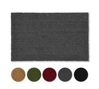 Carpido Alfombrilla Antideslizante de Coco - antibacteriana - para Zonas Exteriores Cubiertas - Fibras Naturales sostenibles - 100% Coco - 50x80 cm - Gris