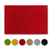 Carpido Felpudo antideslizante de coco - 40x60 cm rojo - fibra natural sostenible - Felpudo 100% coco - Antibacteriano