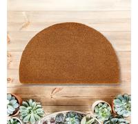 Carpido Felpudo antideslizante de coco - 60 x 90 cm semicircular 24 mm natural - para interior y exterior cubierto - Felpudo 100% coco - Entrada