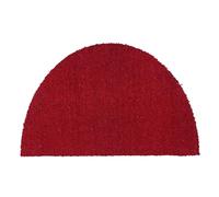 Carpido Felpudo antideslizante de coco - semicircular 80 x 100 cm rojo - Fibra natural sostenible para exteriores cubiertos - Felpudo 100% de coco - Felpudo de entrada
