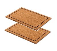 Carpido Felpudo Coco diseño Marco - Kit de 2 Unidades 40x60 cm - Felpudo Interior - Coco antibacterias - Material Natural