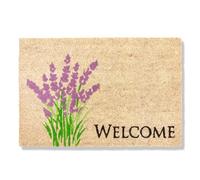 Carpido Felpudo Coco Lavanda - Felpudo 40x60 cm - Felpudo de Entrada Antibacteriano - Felpudo de Coco con Soporte de Vinilo - Material Natural - 100% Coco