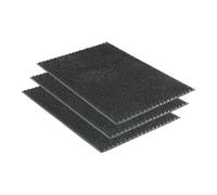 Carpido Felpudo de Exterior de Goma Antideslizante - Gris Set de 3 40x60cm - Alfombrilla Resistente para la Entrada Que retiene la Suciedad - Fácil de Limpiar