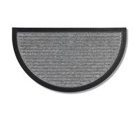 Carpido Felpudo de Exterior e Interior - 40x70 cm - Semicircular de líneas Plateadas - Alfombra Antideslizante - Felpudo Muy Resistente - Felpudo peldaños