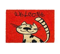 Carpido Felpudo Gato - 40x60 cm - Entrada Antibacteriano - Coco con Reverso de Vinilo - Material Natural