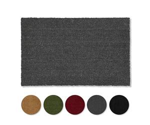 Carpido felpudos Antideslizantes de Coco - felpudos antibacterianos - para Zonas Exteriores Cubiertas - Fibras Naturales sostenibles - 100% Coco - 100x400 cm - Gris