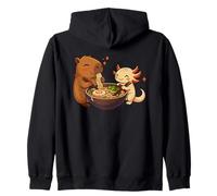 Carpincho con Ajolote Come Fideos Ramen Kawaii Sudadera con Capucha