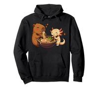 Carpincho con Ajolote Come Fideos Ramen Kawaii Sudadera con Capucha