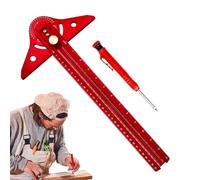 Carpintería Carpintería - Instrumento de medición angular para carpintería,Regla de precisión de aluminio ligero ajustable multifunción medida medida para expansión y marcado