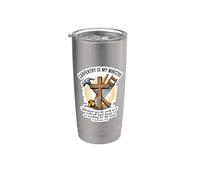 Carpintería cristiana es mi ministerio versículo bíblico Dios Vaso térmico de acero inoxidable de doble pared