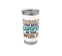 Carpintería Probablemente Mejor Carpintero en World Carpenter Vaso térmico de acero inoxidable de doble pared