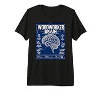 Carpintero, Cerebro, Plano, Divertido, carpintería Camiseta Premium