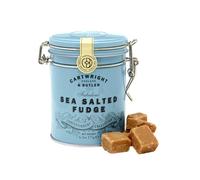 Carpintero y mayordomo | Caramelos De Fudge Con Mantequilla Y Sal Marina | Lata de caramelo inglés Fudge | Envase Metálico Fudge Salado Mar - 175 Gr. | Caramelos De Toffee De Sal Marina Suave