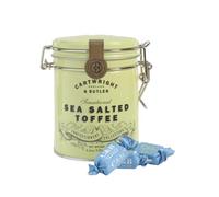 Carpintero y mayordomo | Toffee al Burro y Sale Marino | Caramelle Toffee Inglesi en Lattina | Toffee Salado Contenedor Metallo - 130 Gr | Morbide Caramelle Mou al Sale Marino