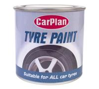 CarPlan TPT250 - Pintura para neumáticos de coche, revestimiento flexible que da un nuevo aspecto a las superficies de goma negra, se puede utilizar en aletas de barro, fácil de usar, vuelve a aplicar