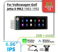Carplay 6,86 "pantalla Multimedia 1 Din Android Radio de coche para VW Volkswagen Golf Jetta 2 II MK2 1983-1992 unidad principal Autoradio GPS Win3-CAM