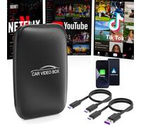 CarPlay AI Box 2026 Upgrade - Adaptador inalámbrico Apple CarPlay y Android Auto, Magic Video Box con Netflix, Soporte para Tarjetas TF, Plug-and-Play Carplay Adapter para iOS 10+ / Android 11+