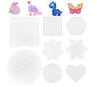 CarPlusStudio 8 plantillas planchar cuentas - set formas cuadradas y transparentes - para manualidades niños y adultos - creatividad sin límites