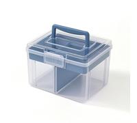 CarpNettore Caja con Banja Extraíble Transparente Caja Organizadora Plástico Seguro Organizador con Asa para Tocador, Gris, -3624