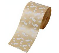 CarpNettore corativa Poliéster con Estampado Pascua para Envoltura y Manualidas Acuado para Hacer Moños Adornos Fiesta y coración Floral en Reuniones, 6,3CM, 1