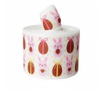 CarpNettore corativa Poliéster con Estampado Pascua para Envoltura y Manualidas Acuado para Hacer Moños Adornos Fiesta y coración Floral en Reuniones, 3,8CM, 16