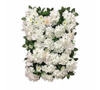 CarpNettore de Pared Rosa Artificial Muro Floral Romántico Fondo para Celebraciones Panel de Hoja Inmediato del Espacio Adecuado para Bodas Galerías Sala de Estar, Blanco-B