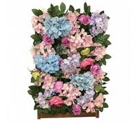 CarpNettore de Pared Rosa Artificial Muro Floral Romántico Fondo para Celebraciones Panel de Hoja Inmediato del Espacio Adecuado para Bodas Galerías Sala de Estar, Multicolor Pastel