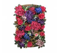 CarpNettore de Pared Rosa Artificial Muro Floral Romántico Fondo para Celebraciones Panel de Hoja Inmediato del Espacio Adecuado para Bodas Galerías Sala de Estar, Fucsia, Azul, Morado, Rojo