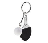 CarpNettore Llavero de Tenis de Mesa Exclusivo con Raqueta en Miniatura Charm Portátil para Llaves Y Bolso Accesorio Plástico Metálico Elegante Adecuado para, Negro