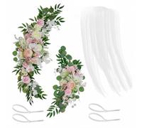 CarpNettore Ramo Artificial Arreglo Floral Guirnalda Centro de Mesa Decoración de Boda con Reutilizable sin Mantenimiento Adecuado para Cartel de Entrada Banquete Fiesta Profesionales, E