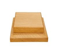 CarpNettore Riser Exhibición Madera Abedul Base Cuadrada con Bordes Biselados Ahorra Espacio Organizador para Mostradores, Estantes, 16x16cm