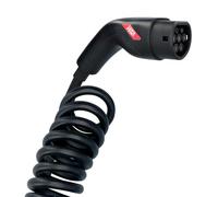 Carpoint Cable de Carga en Espiral para vehículo eléctrico, Tipo 2>2, 16 A, 1 ph, 6 m