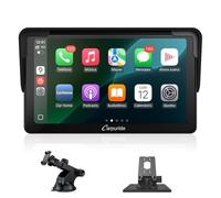 Carpuride Estéreo para Coche, Carplay inalámbrico portátil y Android Auto, Radio de Pantalla táctil HD 1080P de 7 Pulgadas con BT 5.0, Soporte de Enlace de Espejo para camión RV Dash Mount