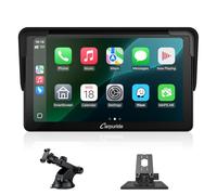 Carpuride Estéreo para coche, Carplay inalámbrico portátil y Android Auto, radio de pantalla táctil HD 1080P de 7 pulgadas con BT 5.0, soporte de enlace de espejo para camión RV Dash Mount
