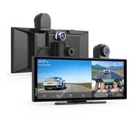 Carpuride W125S Carplay Pantalla con 3 Canales Tablero Cámara, 4K Frontal &1080P Trasera Cámara, Inalámbrico Carplay y Android Auto, 11,26" HD Táctil Pantalla, Grabación en Bucle, Bluetooth.