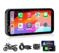 Carpuride W603 Pantalla Carplay para Motocicleta, CarPlay Inalámbrico y Android Auto para Moto, Control Remoto, Pantalla Táctil Impermeable de 6,3", Audio BT, Navegación GPS, Siri, Asistente de G00gle