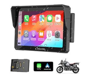 Carpuride W702B - Pantalla GPS Carplay para Motocicleta con Soporte Personalizado para BMW Motorbike, CarPlay inalámbrico y Android Auto, Pantalla táctil portátil Impermeable de 7 Pulgadas, Bluetooth