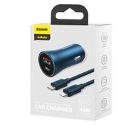 Carregador de carro baseus douradoen contactor pro rápido usb tipo c/