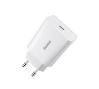 Carregador De Parede Baseus Speed Mini Rápido UE USB Tipo C 20W 3A Power Delivery Quick Charge Branco (Ccfs-Sn02)