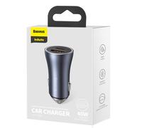 Carregador para carro baseus golden contactor pro rápido usb tipo c/u